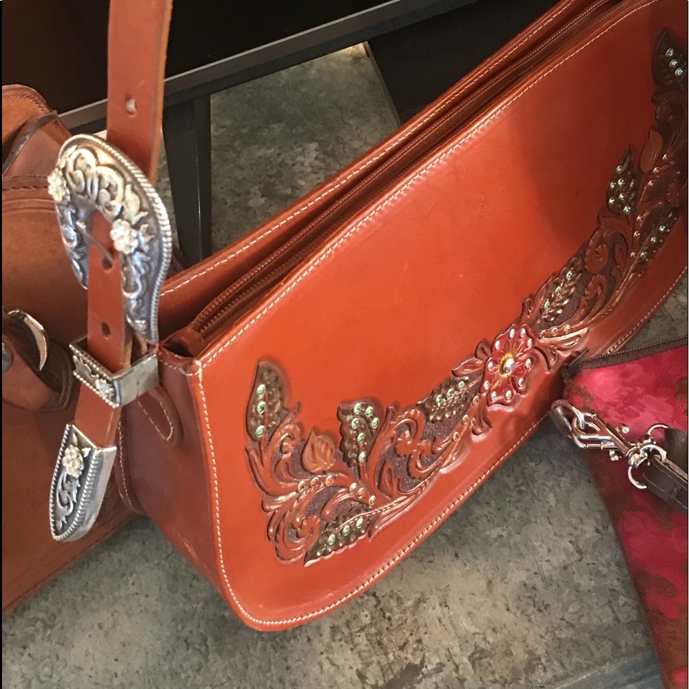 Western tooled purse